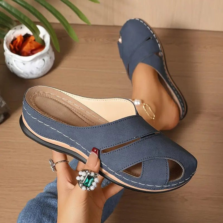 Women's Cushioned Open-Toe Slip-On Comfort Sandals