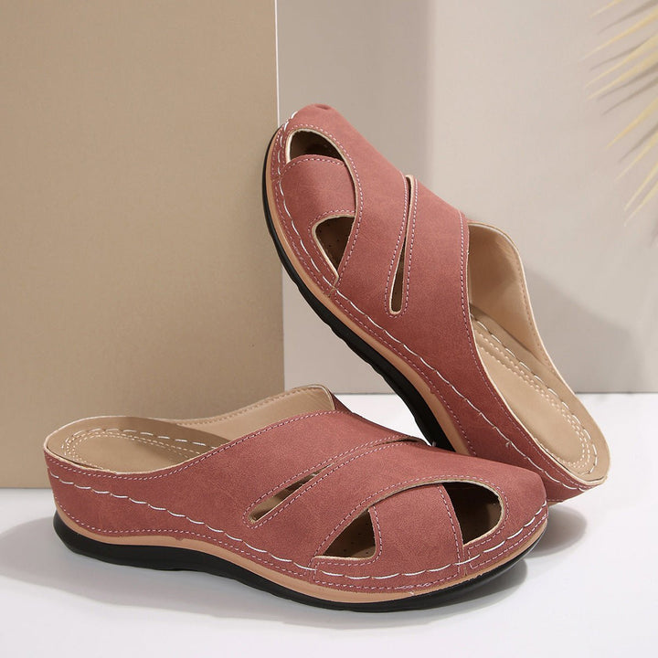 Women's Cushioned Open-Toe Slip-On Comfort Sandals