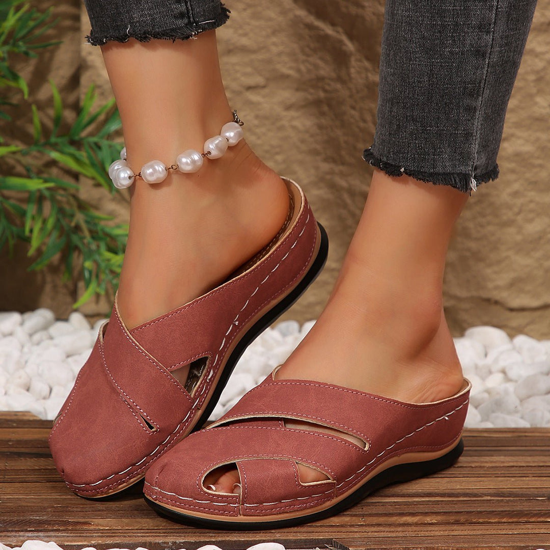 Women's Cushioned Open-Toe Slip-On Comfort Sandals