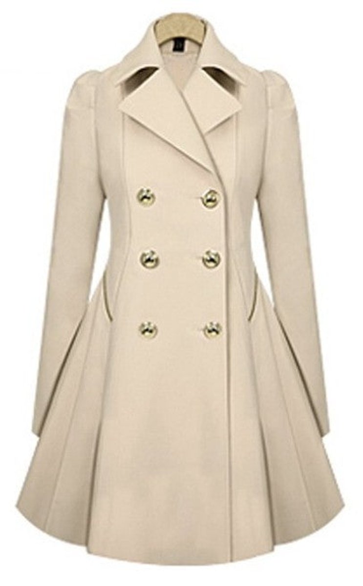 Women's Double-Breasted A-Line Trench Coat