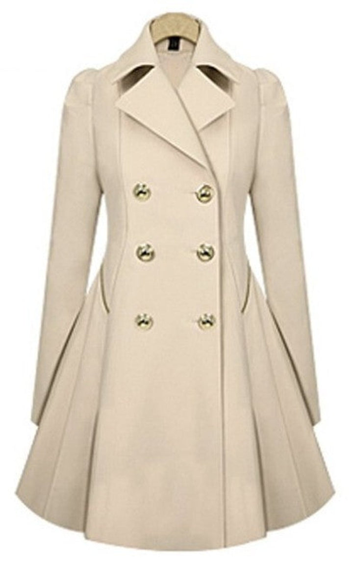 Women's Double-Breasted A-Line Trench Coat