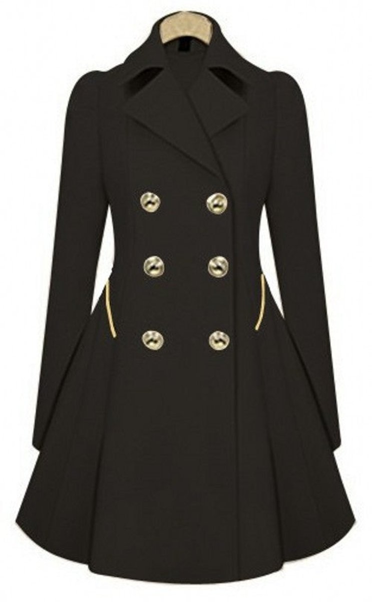 Women's Double-Breasted A-Line Trench Coat