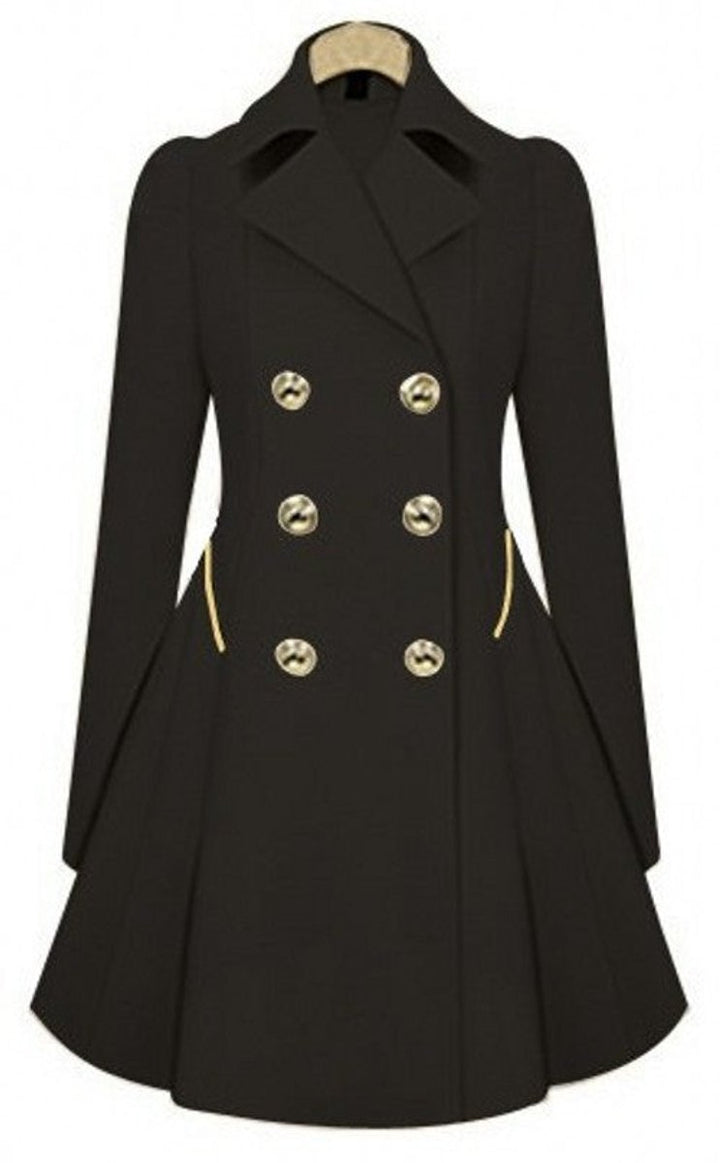 Women's Double-Breasted A-Line Trench Coat