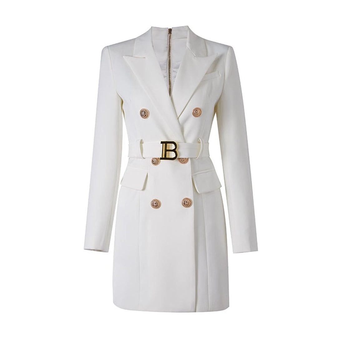 Women's Double-Breasted Belted Blazer Mini Dress