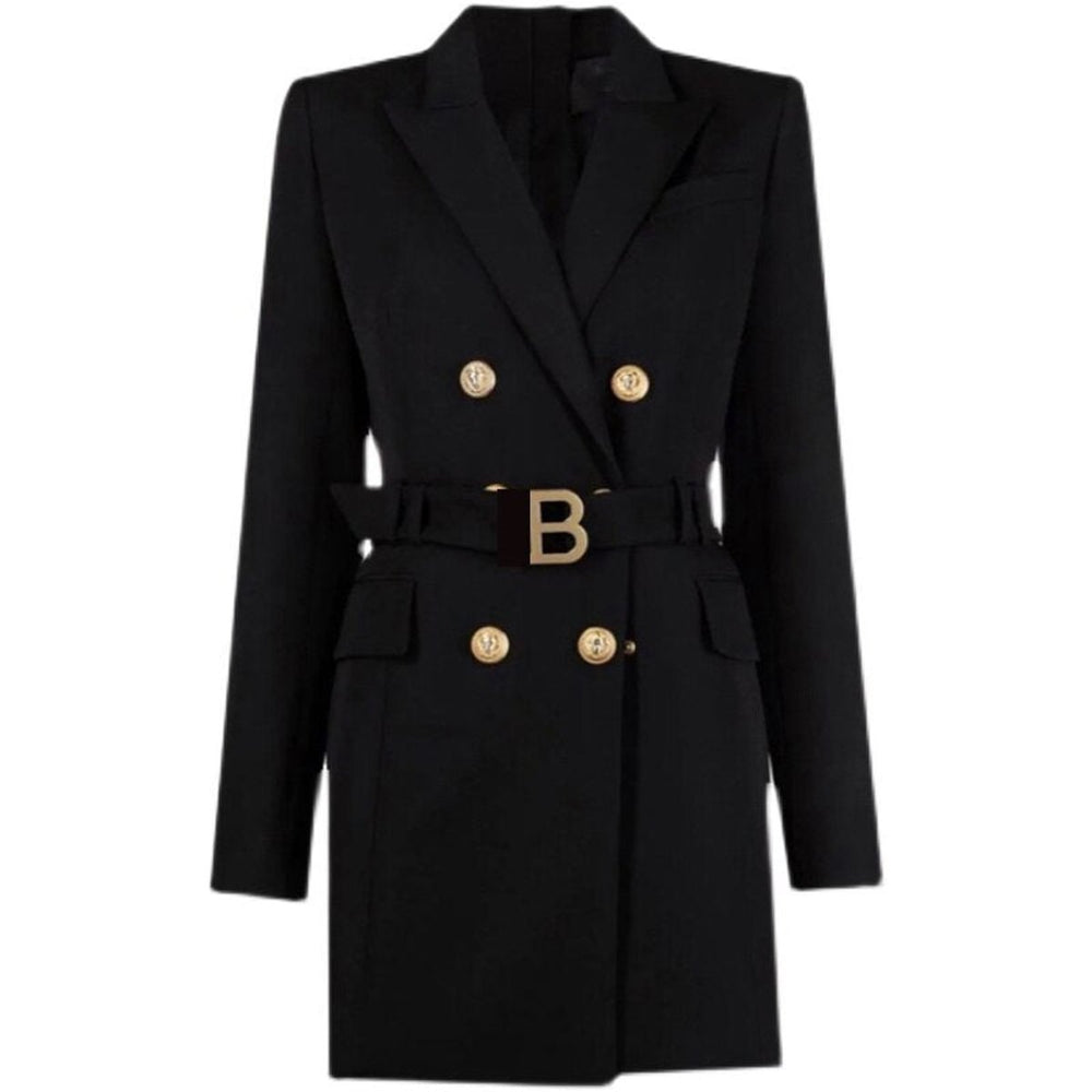 Women's Double-Breasted Belted Blazer Mini Dress