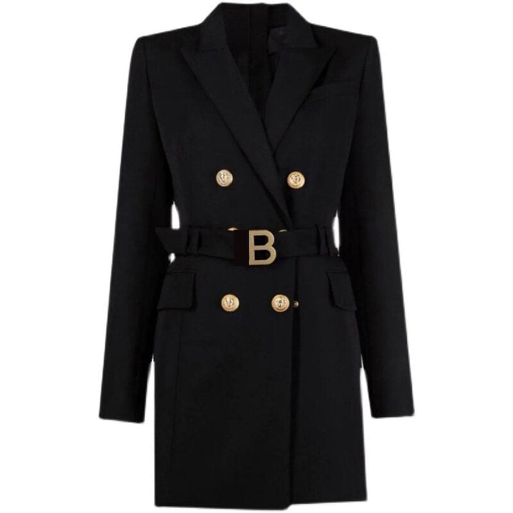 Women's Double-Breasted Belted Blazer Mini Dress