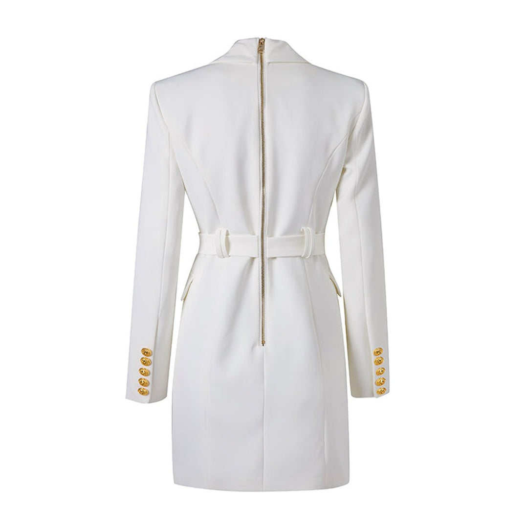 Women's Double-Breasted Belted Blazer Mini Dress