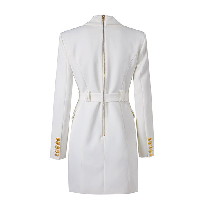 Women's Double-Breasted Belted Blazer Mini Dress