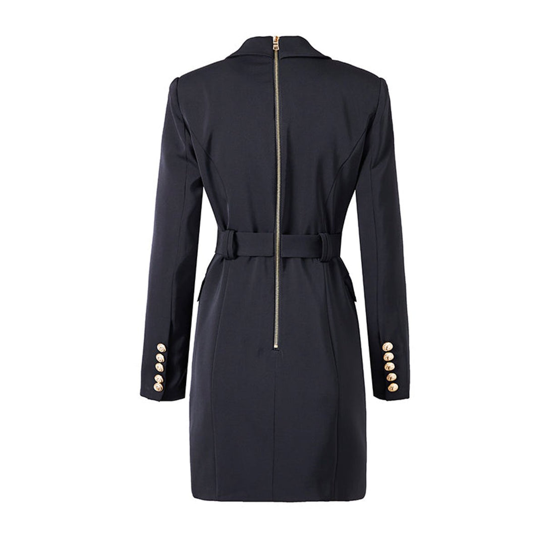 Women's Double-Breasted Belted Blazer Mini Dress