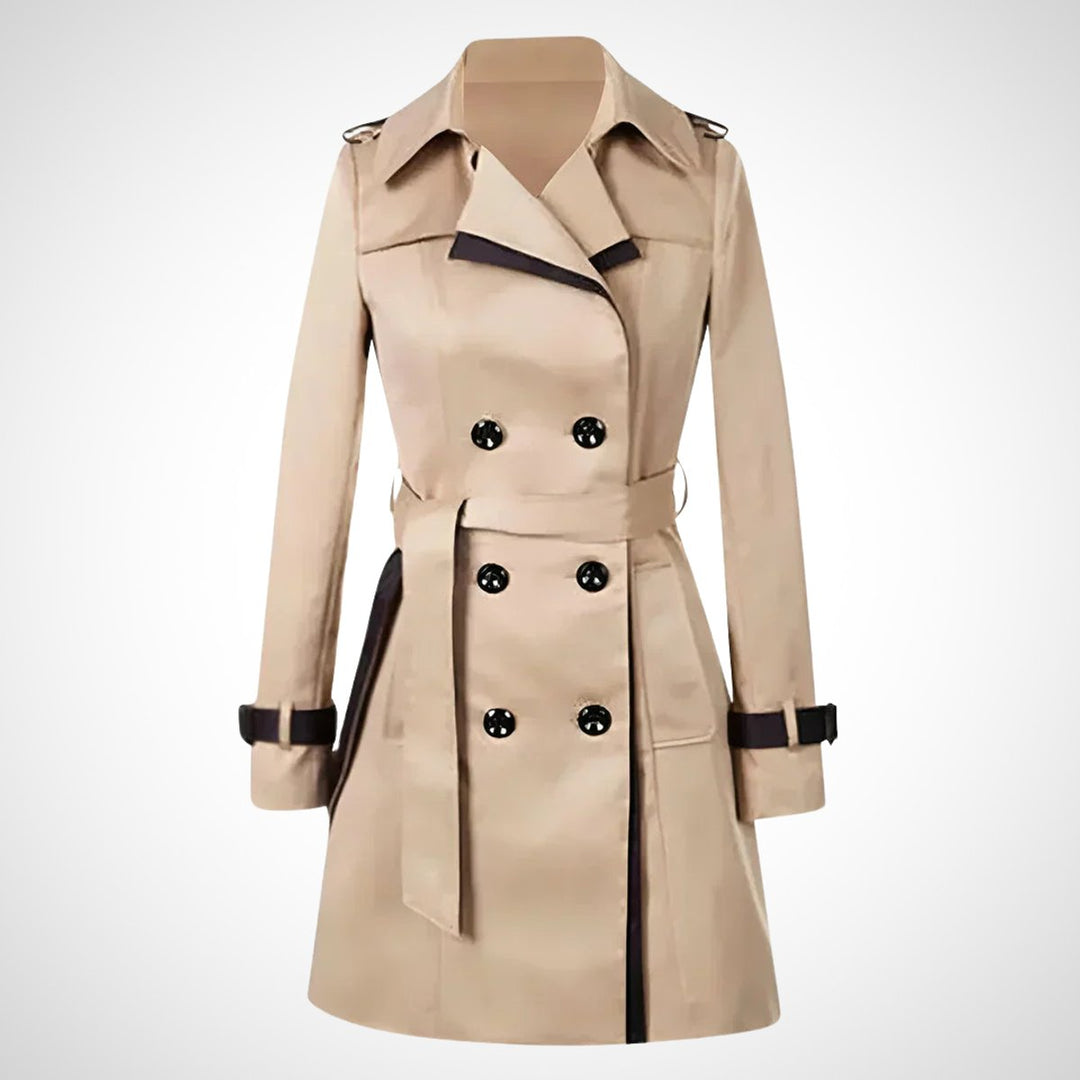 Women's Double-Breasted Belted Classic Trench Coat