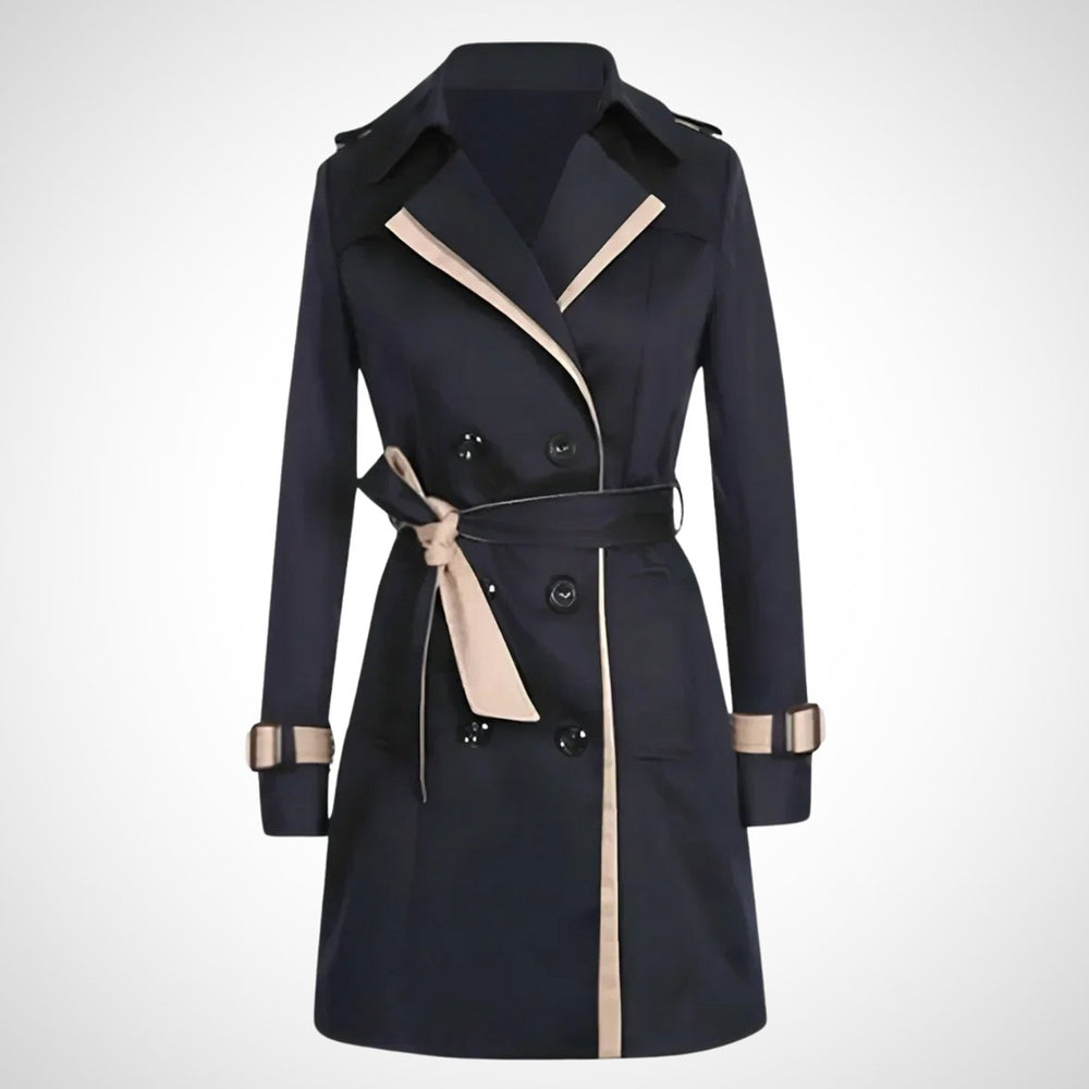 Women's Double-Breasted Belted Classic Trench Coat