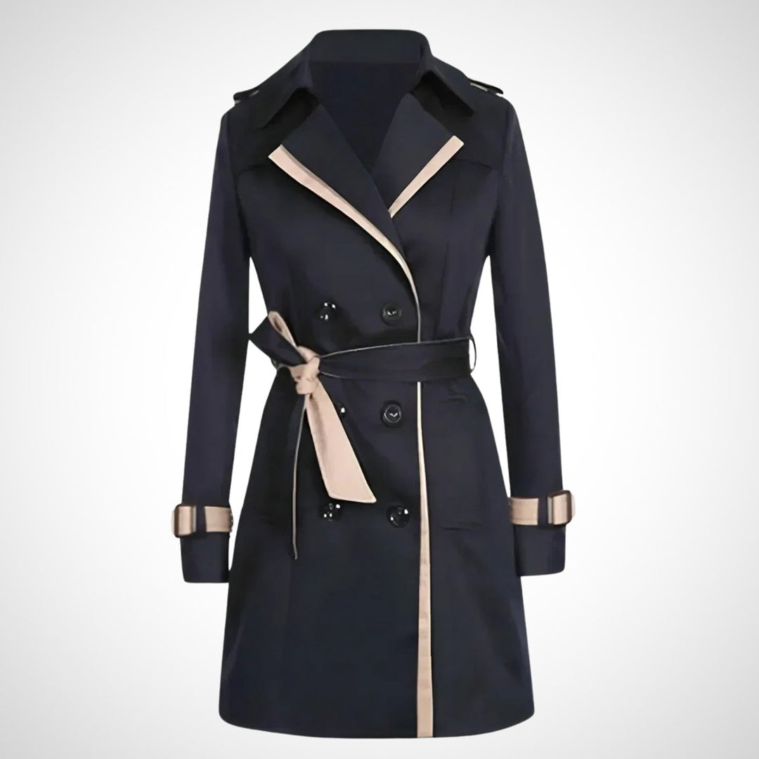 Women's Double-Breasted Belted Classic Trench Coat