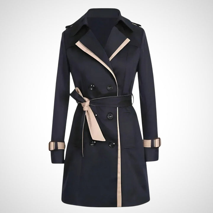 Women's Double-Breasted Belted Classic Trench Coat