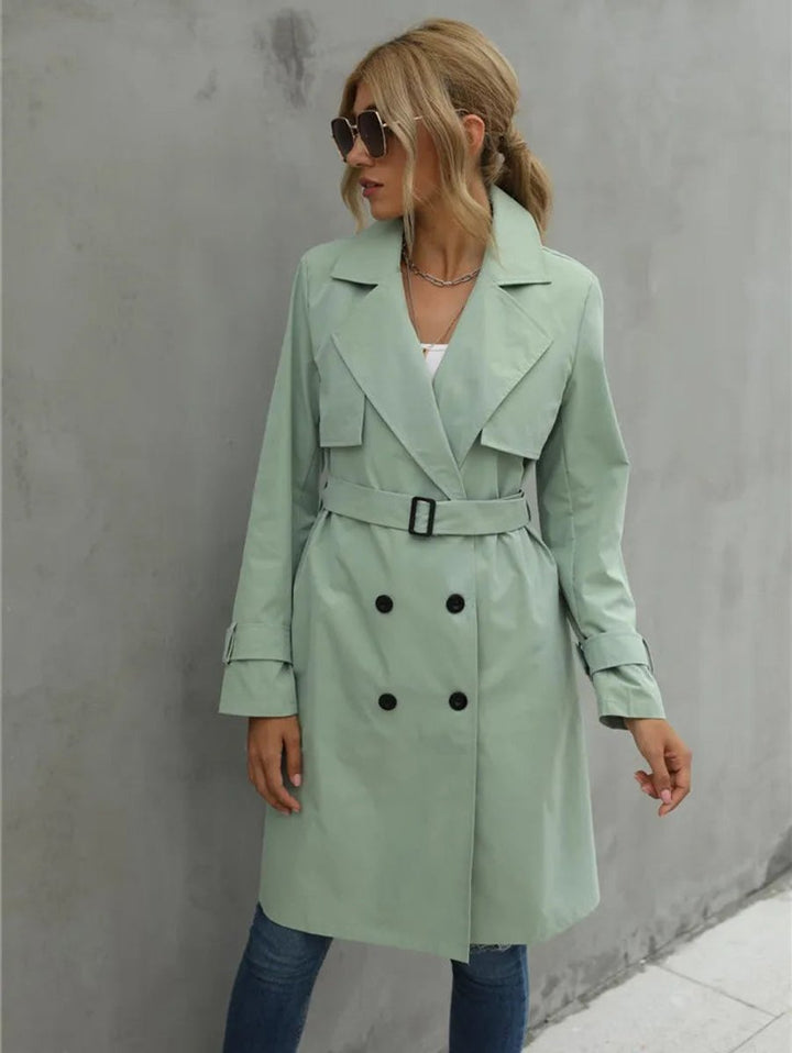 Women's Double-Breasted Lapel Trench Coat Relaxed Fit