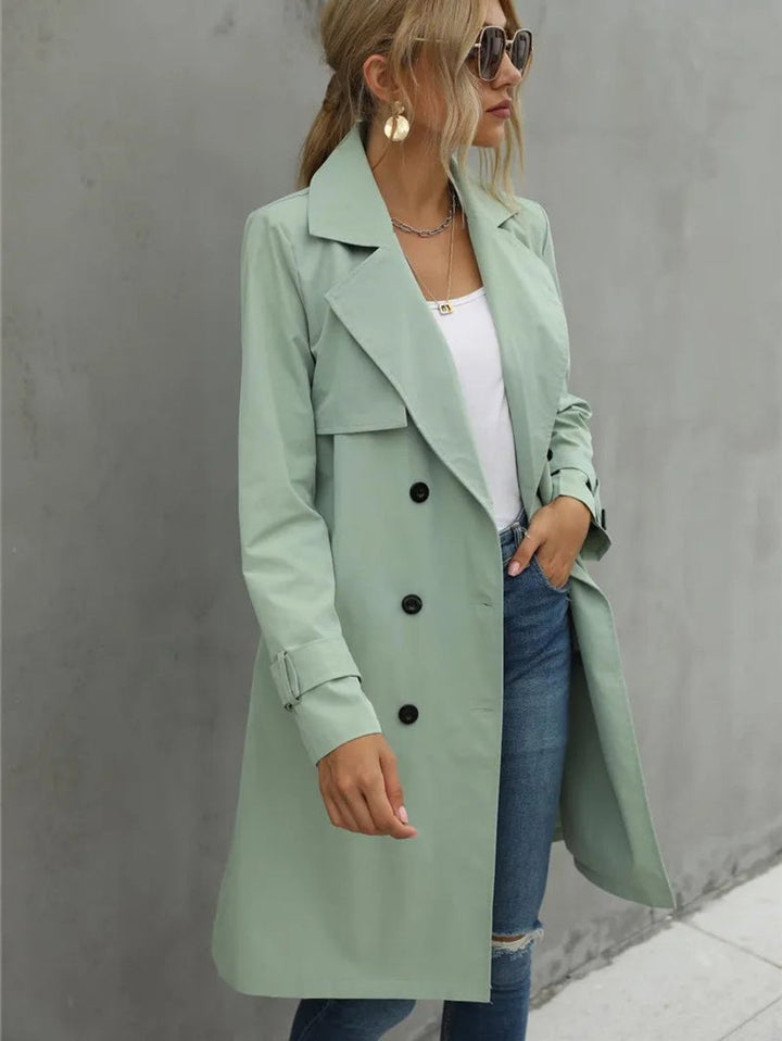 Women's Double-Breasted Lapel Trench Coat Relaxed Fit