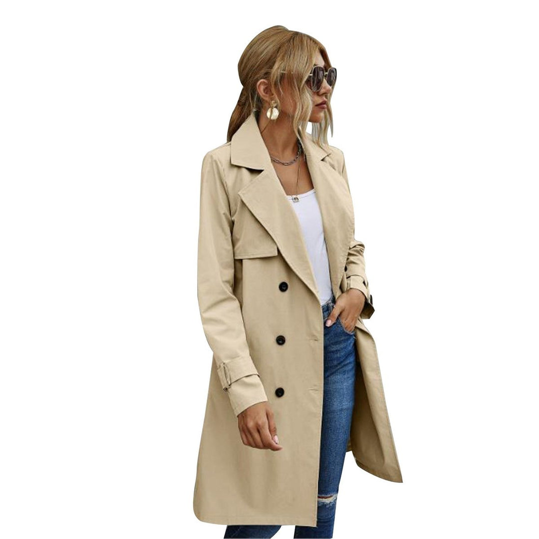 Women's Double-Breasted Midi Belted Trench Coat