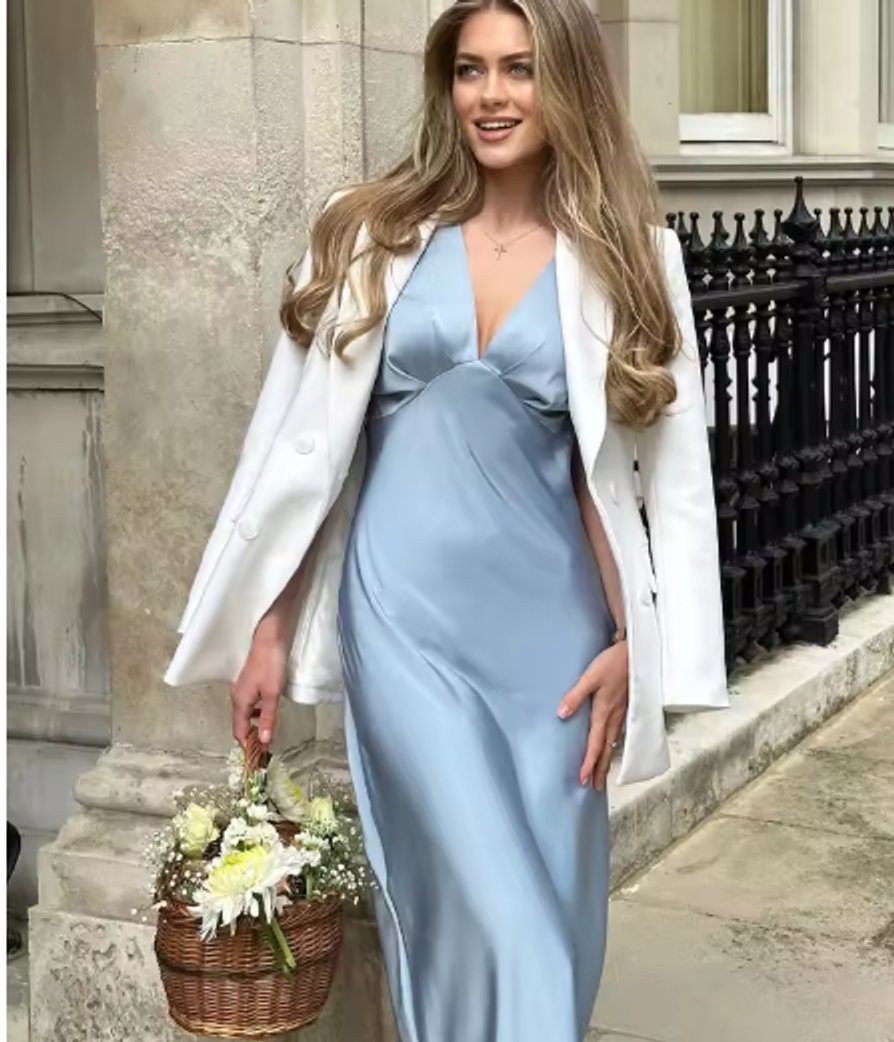 Women's Elegant Puff-Sleeve Bodycon Fall Midi Dress
