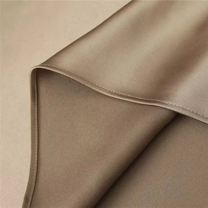 Women's Elegant Satin Sleeveless Fall Midi Dress