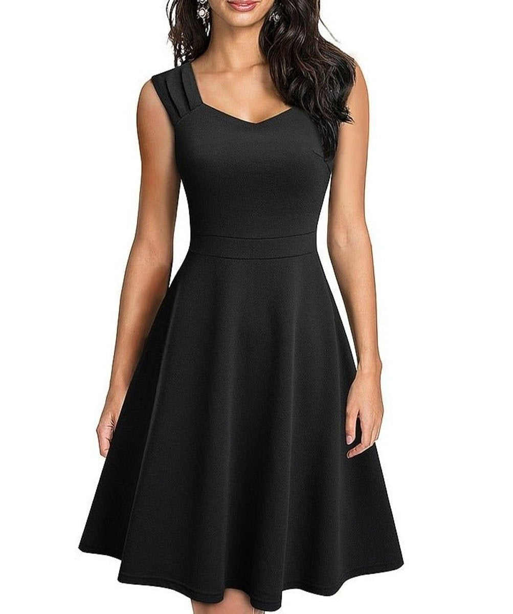 Women's Elegant Sleeveless Fall Midi Dress Special Occasion