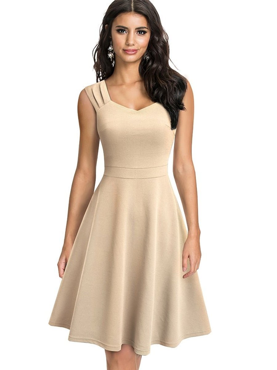 Women's Elegant Sleeveless Fall Midi Dress Special Occasion