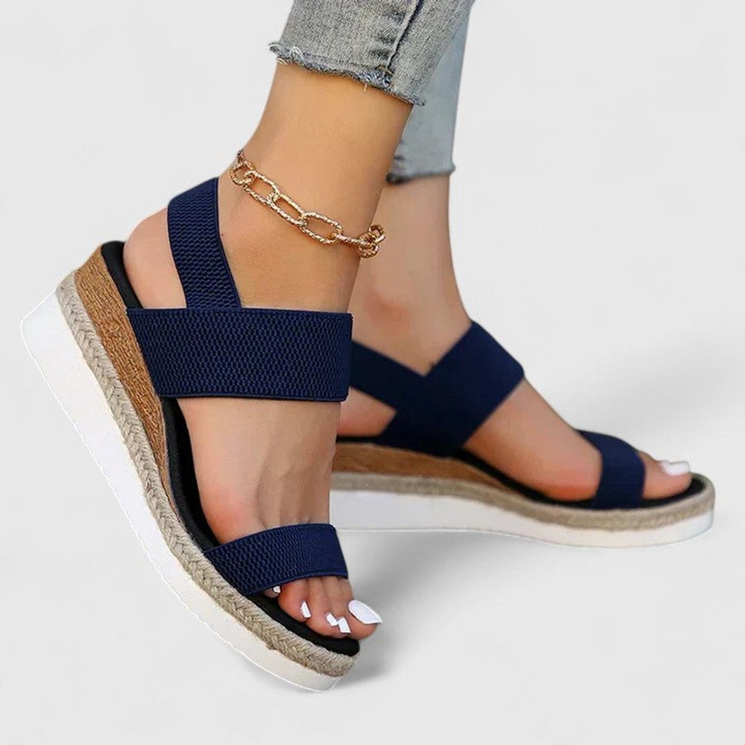 Women's Espadrille Wedge Open-Toe Elastic Strap Slingback Sandals