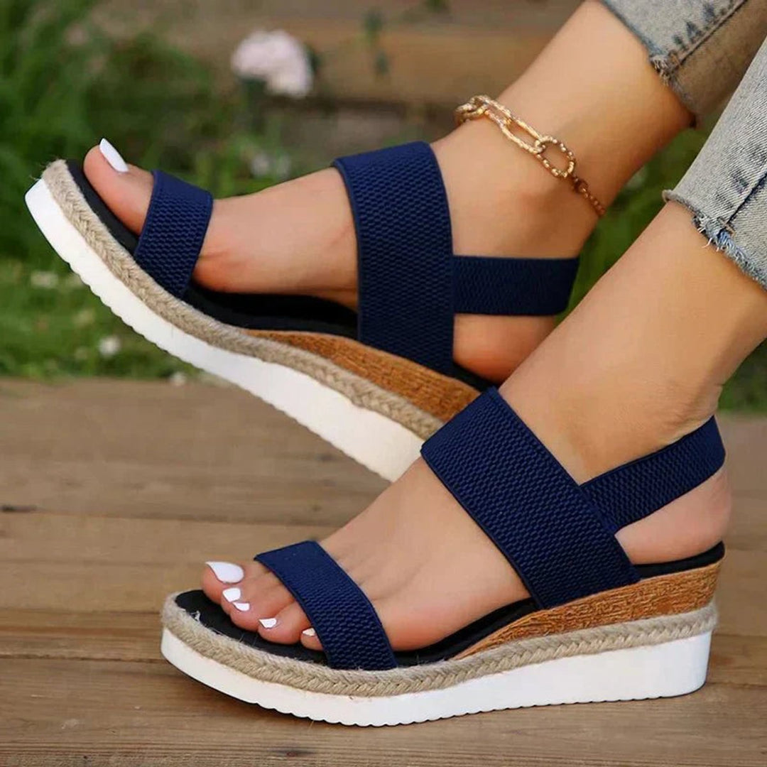 Women's Espadrille Wedge Platform Chain-Strap Sandals