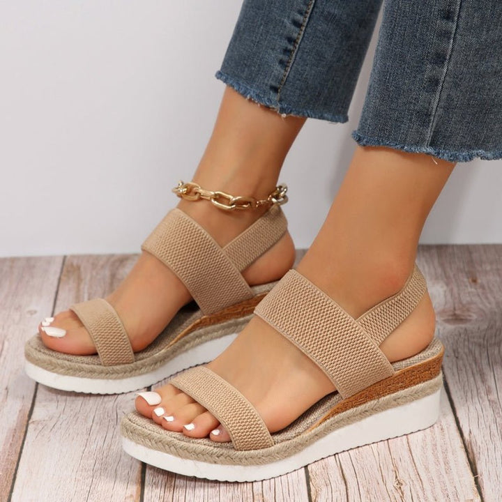 Women's Espadrille Wedge Platform Chain-Strap Sandals