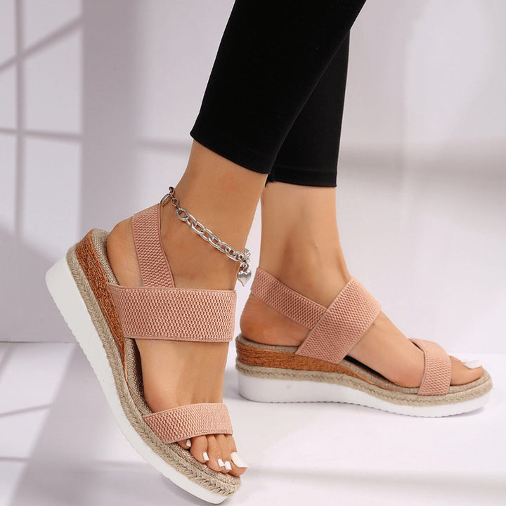 Women's Espadrille Wedge Platform Chain-Strap Sandals