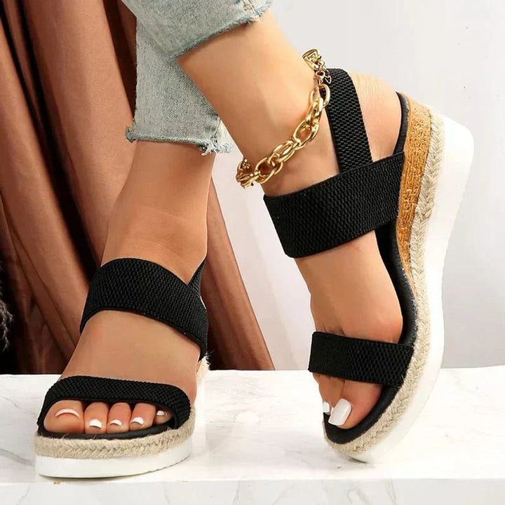 Women's Espadrille Wedge Platform Chain-Strap Sandals