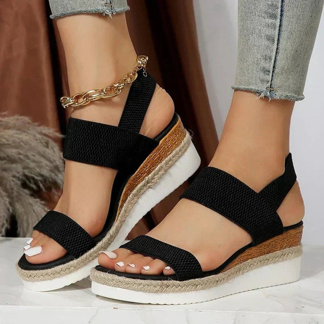 Women's Espadrille Wedge Platform Chain-Strap Sandals