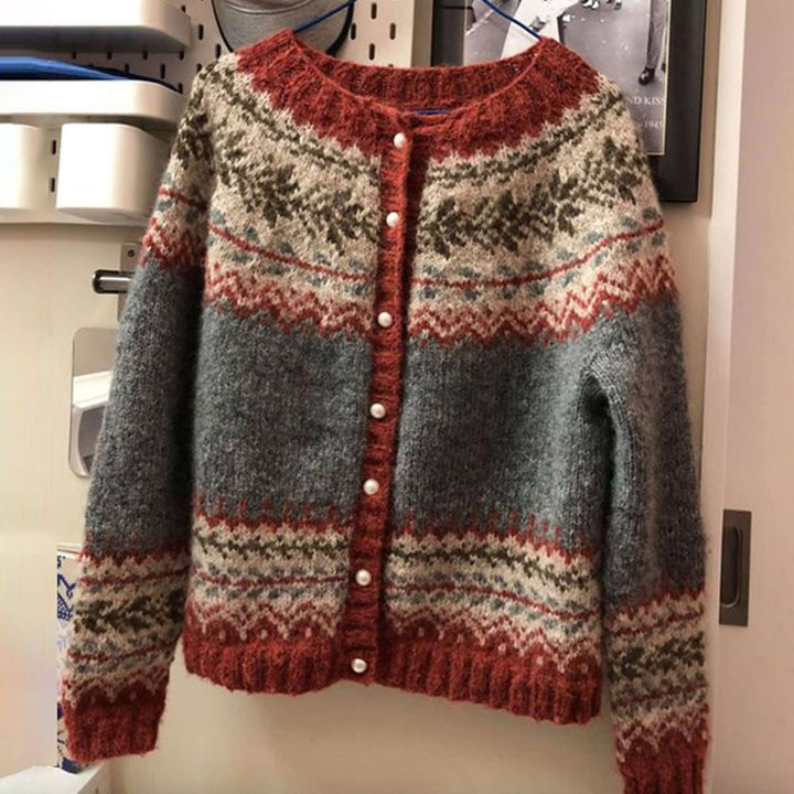 Women's Fair Isle Button-Front Knit Cardigan