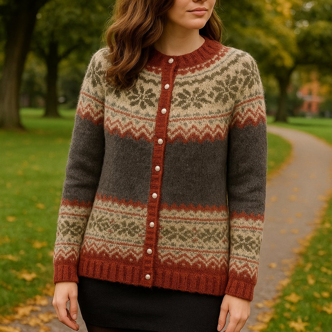 Women's Fair Isle Button-Front Knit Cardigan