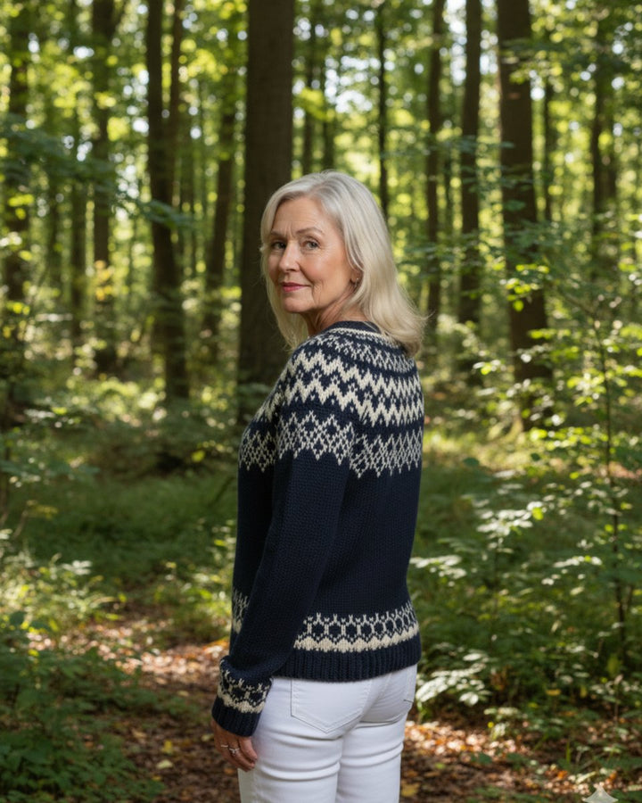 Women's Fair Isle Knit Pullover Cardigan Sweater