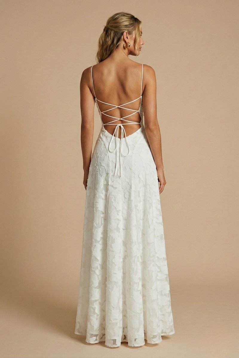 Women's Fall Wedding Guest Dress Floral Appliqué Sleeveless Maxi Gown