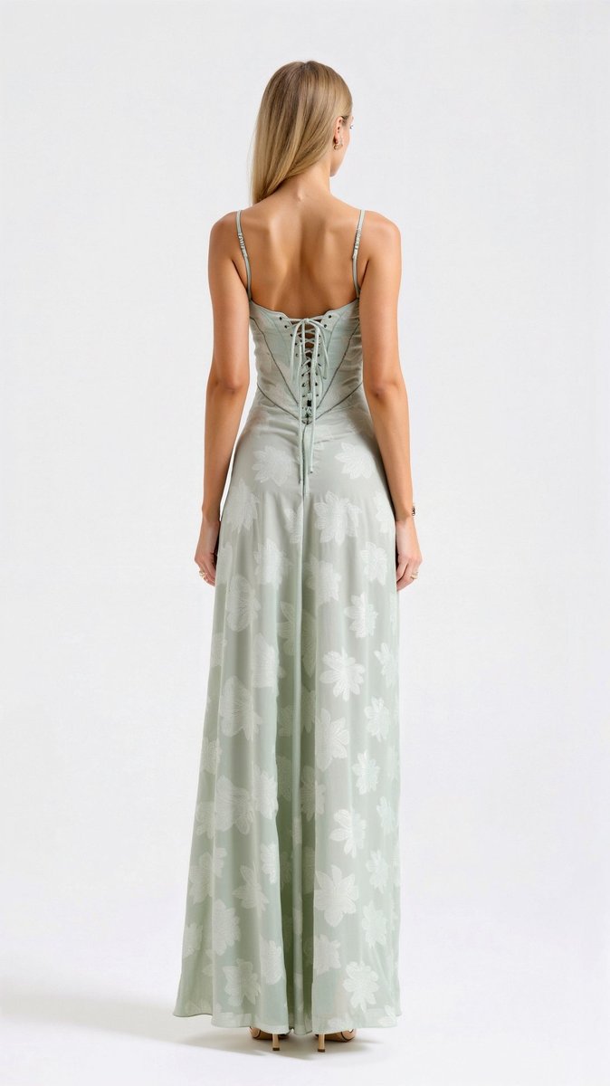 Women's Fall Wedding Guest Dress Floral Lace Bustier Maxi