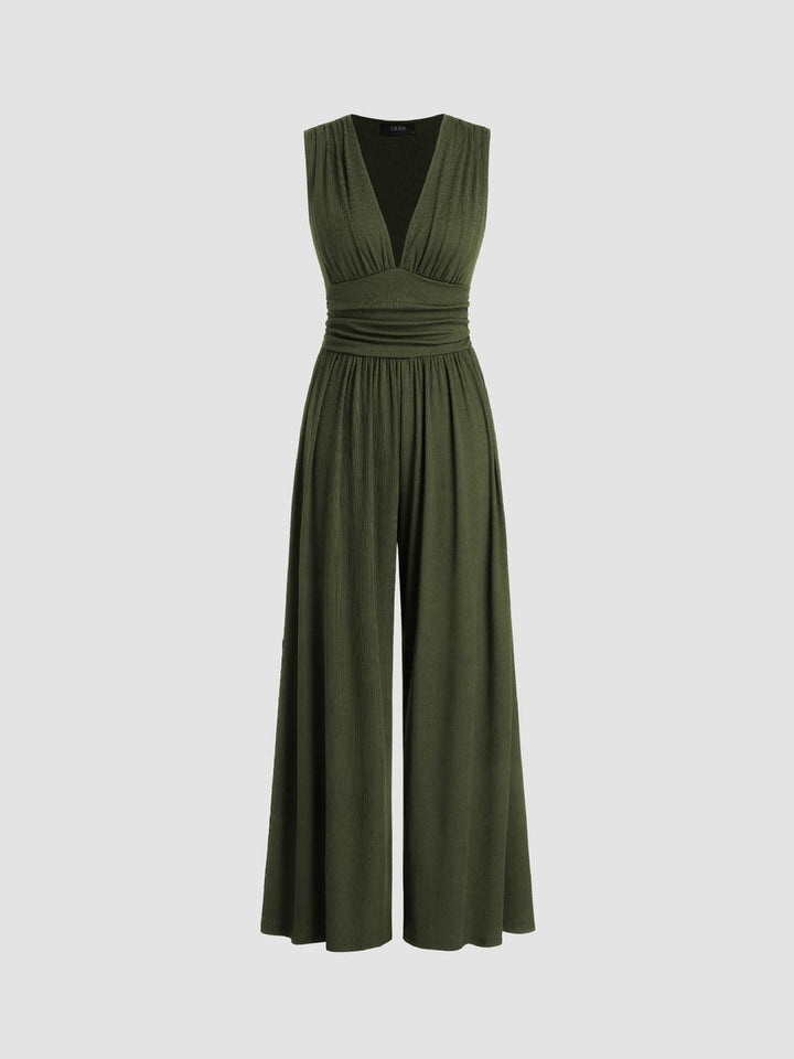 Women's Fall Wedding Guest Dress Sleeveless Wide-Leg Jumpsuit