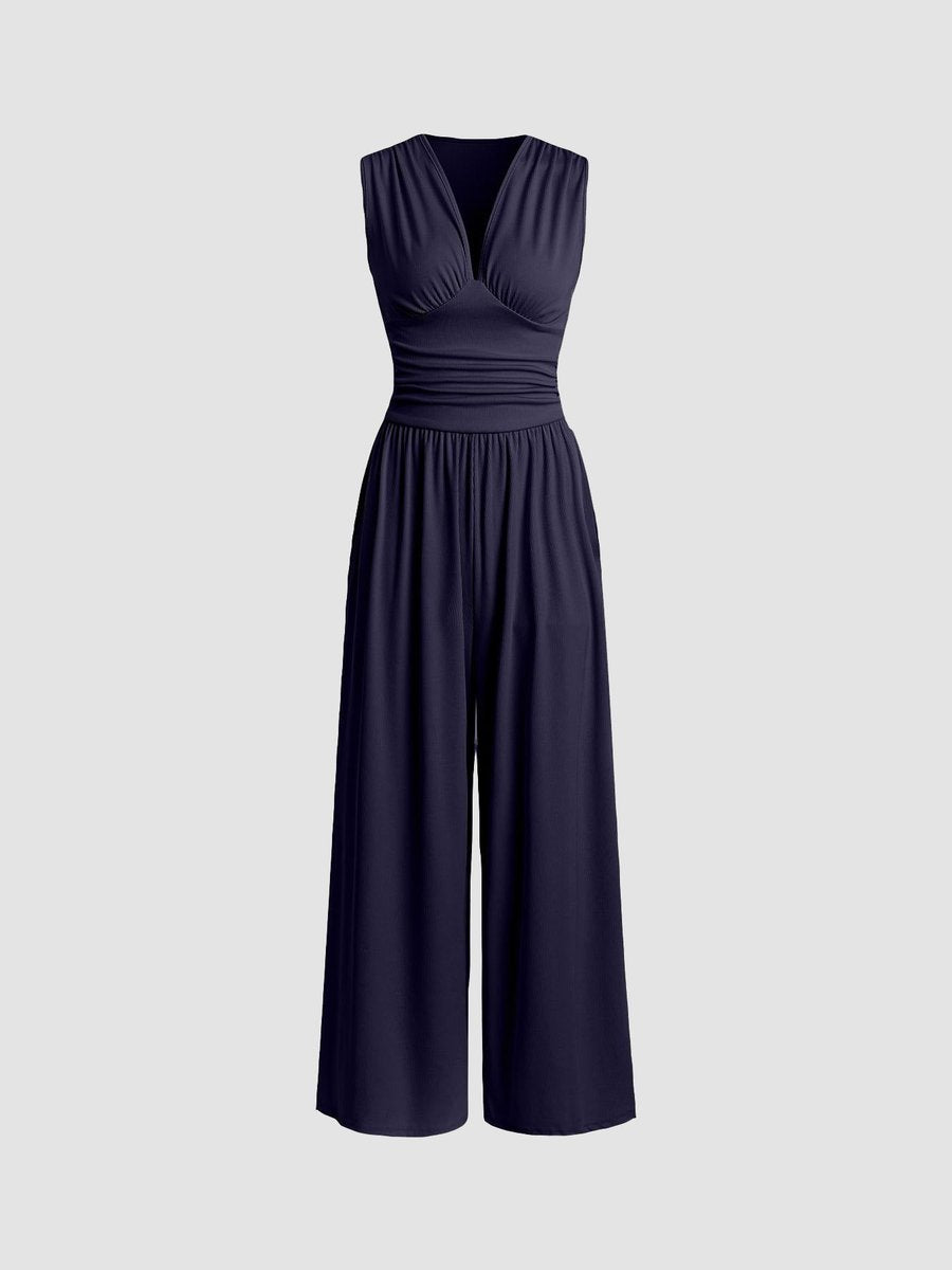 Women's Fall Wedding Guest Dress Sleeveless Wide-Leg Jumpsuit