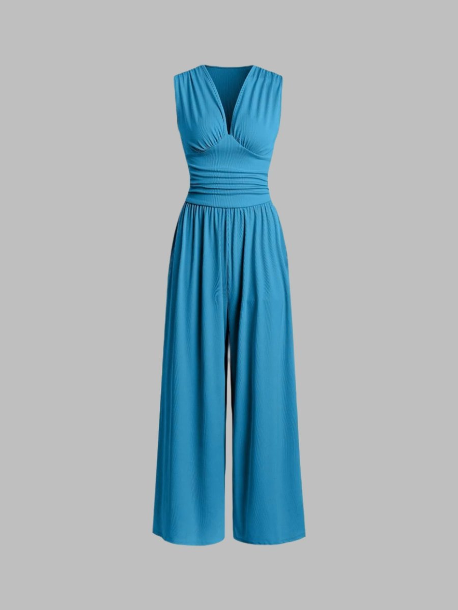 Women's Fall Wedding Guest Dress Sleeveless Wide-Leg Jumpsuit
