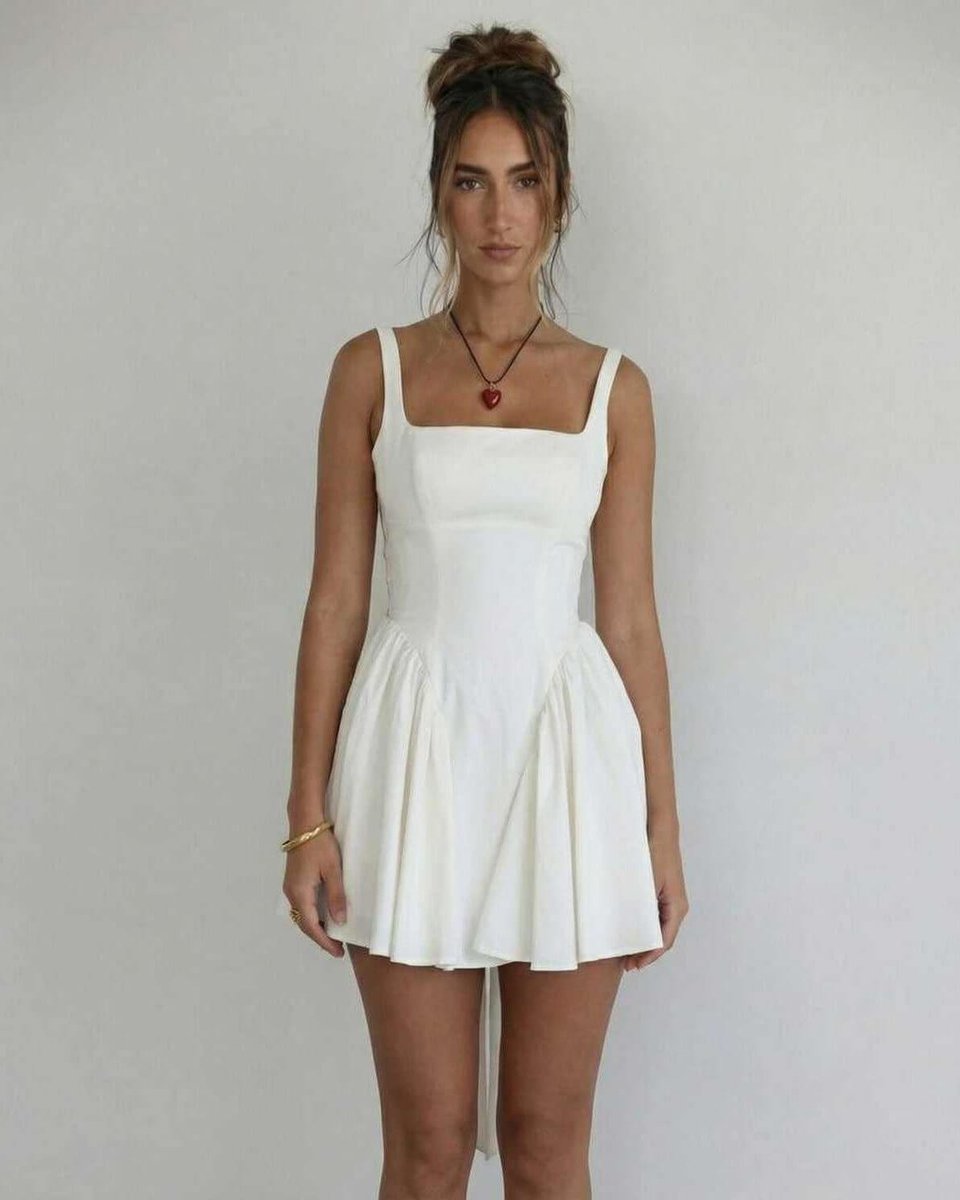 Women's Fall Wedding Guest Dress Square-Neck A-Line Mini