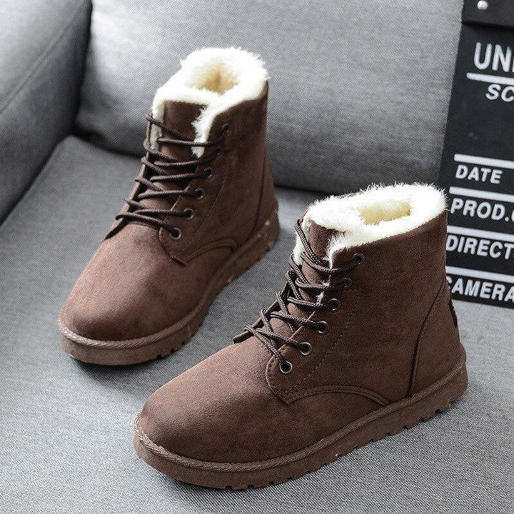 Women's Faux-Fur Lined Lace-Up Suede Ankle Boots