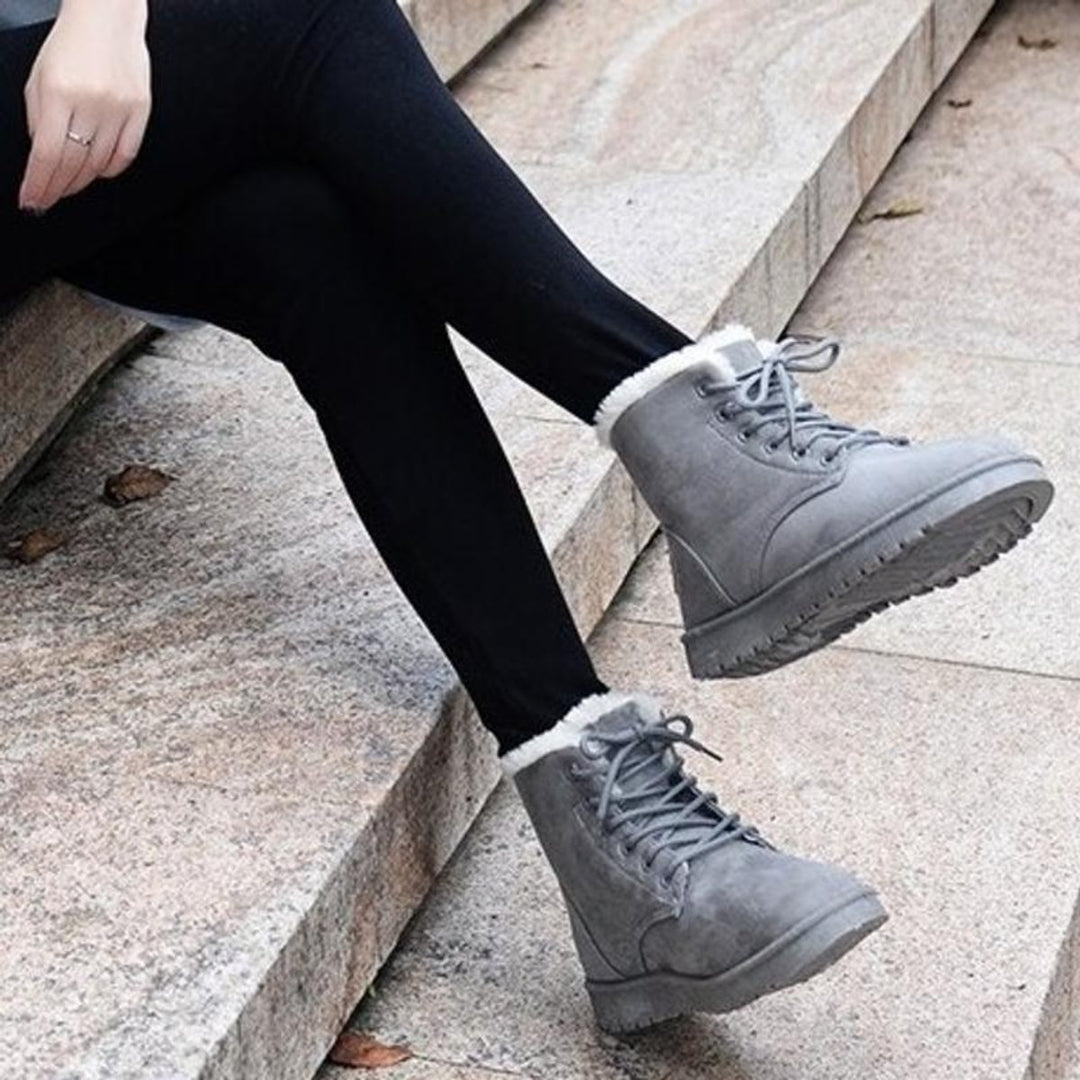 Women's Faux-Fur Lined Lace-Up Suede Ankle Boots