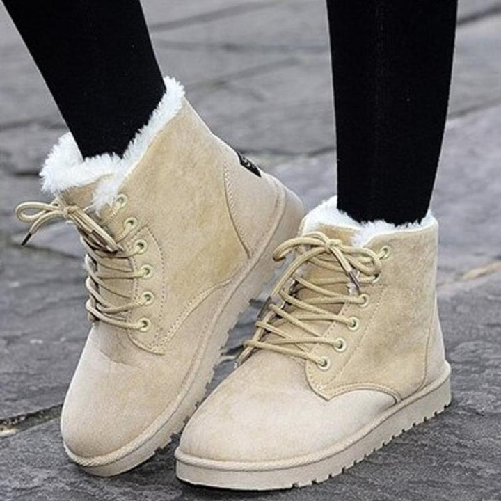 Women's Faux-Fur Lined Lace-Up Suede Ankle Boots