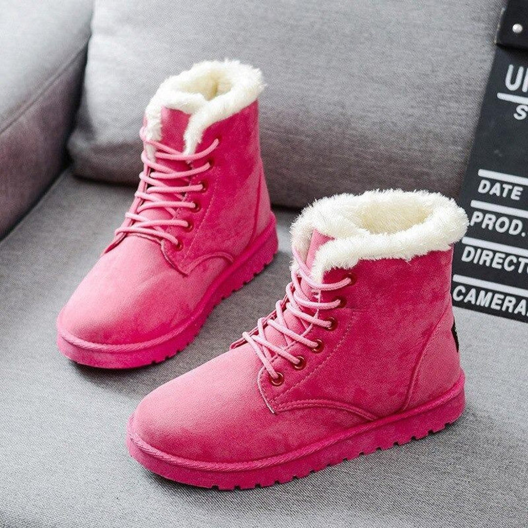 Women's Faux-Fur Lined Lace-Up Suede Ankle Boots