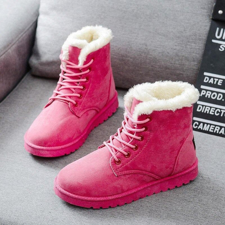Women's Faux-Fur Lined Lace-Up Suede Ankle Boots