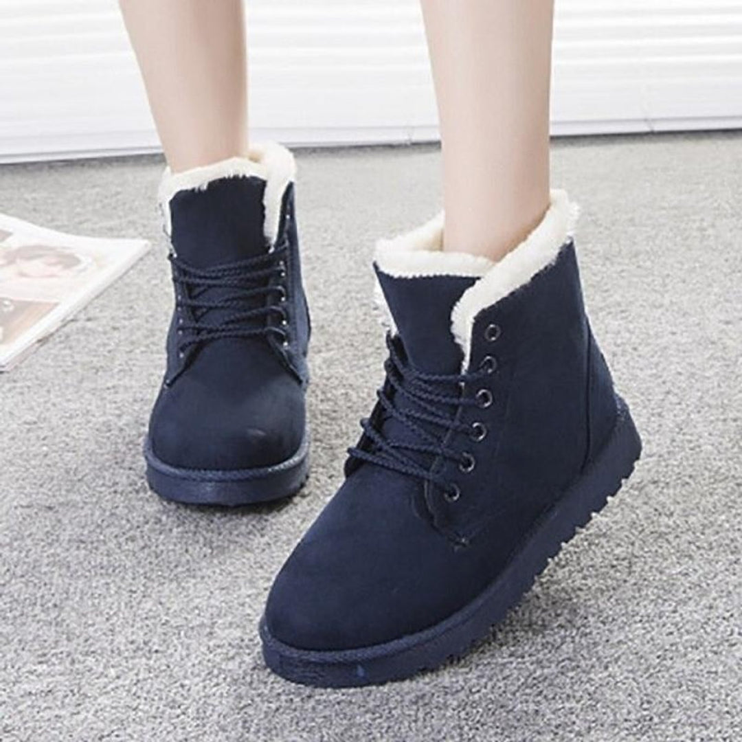 Women's Faux-Fur Lined Lace-Up Suede Ankle Boots
