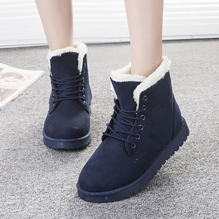 Women's Faux-Fur Lined Lace-Up Suede Ankle Boots