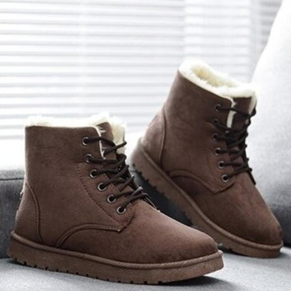 Women's Faux-Fur Lined Lace-Up Suede Ankle Boots