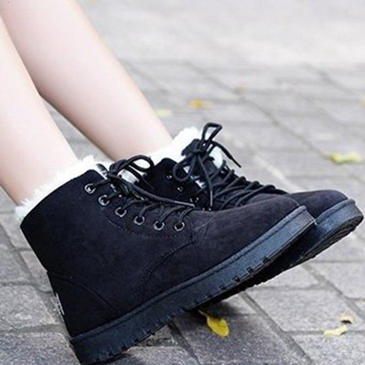 Women's Faux-Fur Lined Lace-Up Suede Ankle Boots