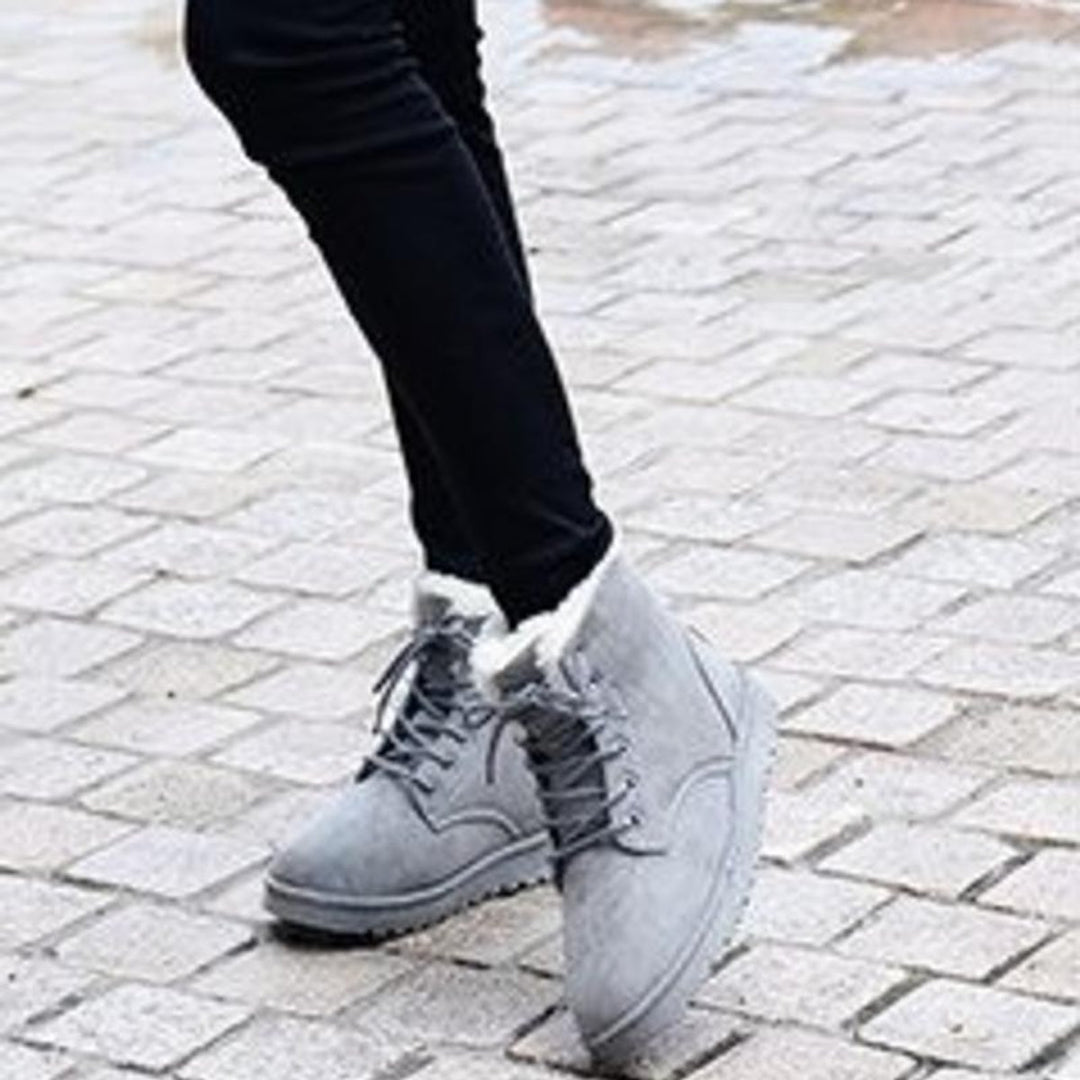 Women's Faux-Fur Lined Lace-Up Suede Ankle Boots