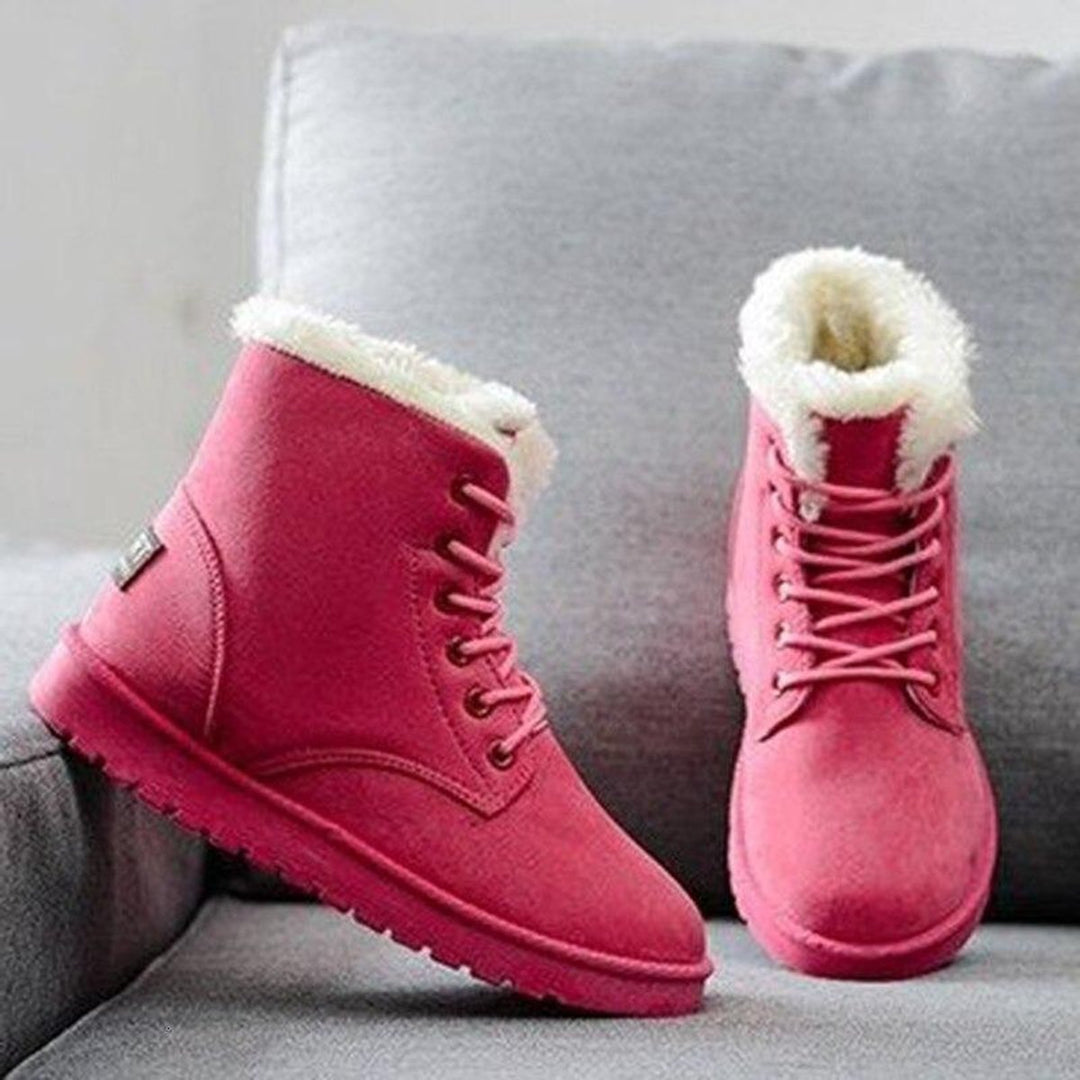 Women's Faux-Fur Lined Lace-Up Suede Ankle Boots